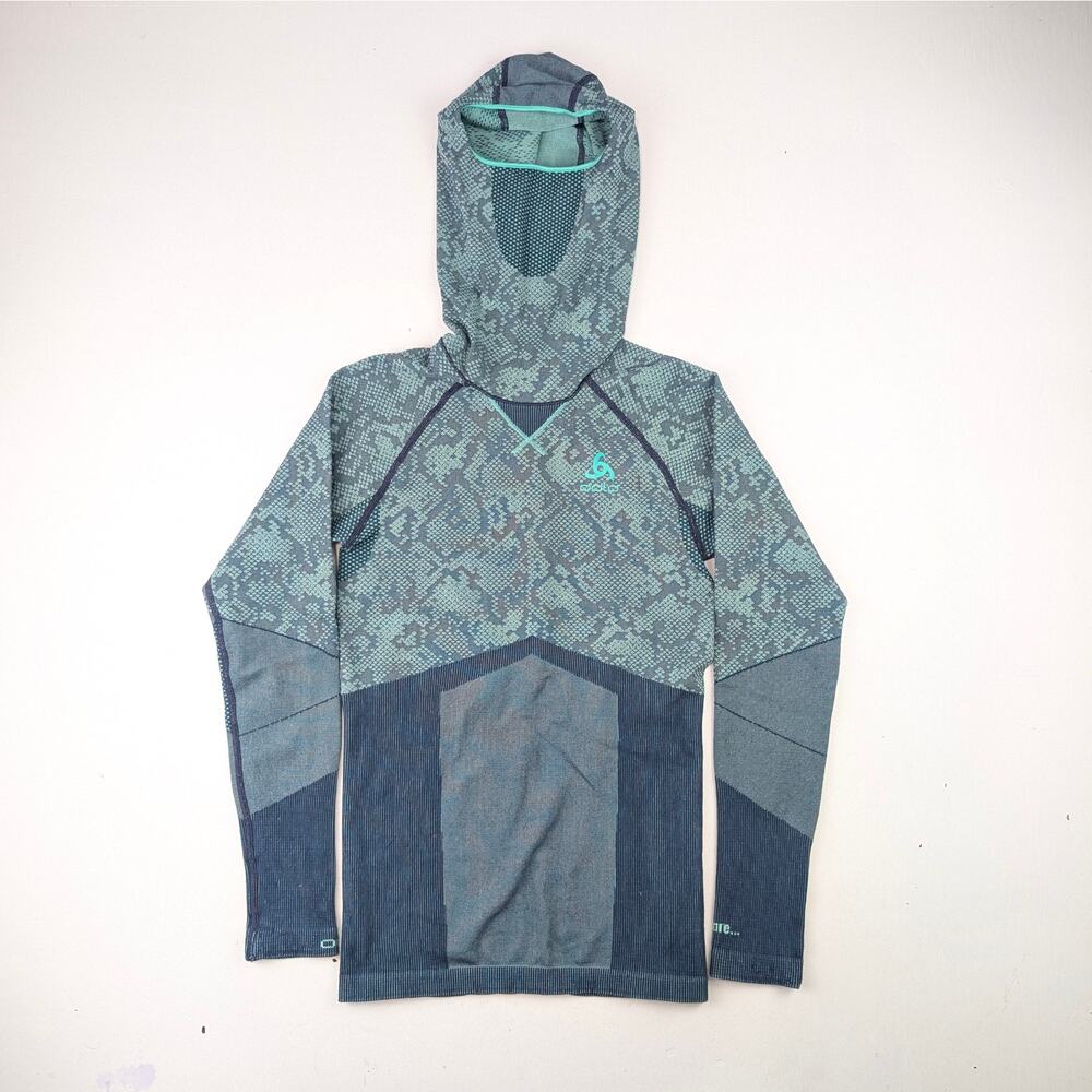 Odlo Women's Small Hooded Face Mask Base Layer Aqua Blue